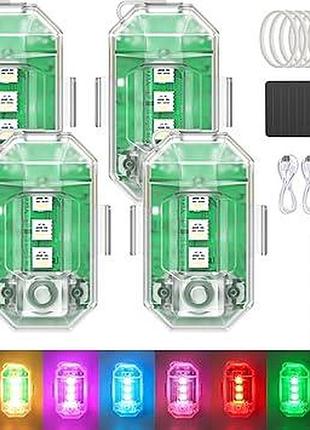 Бездротові led стробоскопи 4 шт з пультом, usb акумуляторні аварійні вогні (8 кольорів)