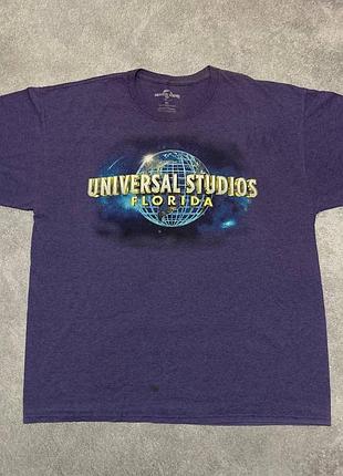 Фіолетова футболка universal studios florida з графічним принтом