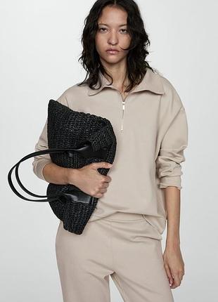 Жіночий бежевий світшот mango mng s 🛍️1+1=3🛍️