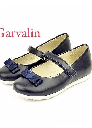 Нові з бірками туфлі для дівчинки garvalin (182600,натуральна шкіра,сині) на 32 розмір