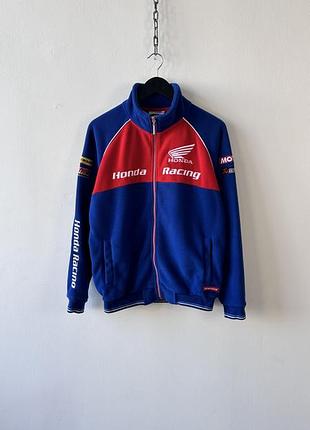Флісова кофта honda racing team fleece zip up jacket size s gorpcore sweatshirt moto sport vtg