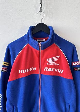 Флісова кофта honda racing team fleece zip up jacket size s gorpcore sweatshirt moto sport vtg 2