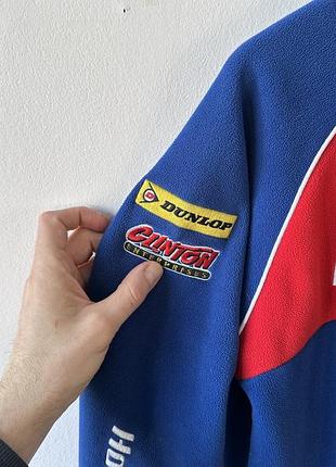 Флісова кофта honda racing team fleece zip up jacket size s gorpcore sweatshirt moto sport vtg 3