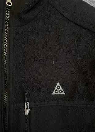 Чорна флісова зіп кофта чоловіча nike acg (оригінал) 5