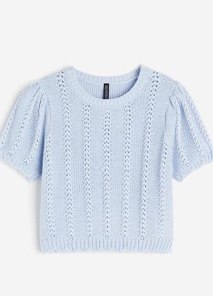 Вʼязаний топ блакитного кольору h&m