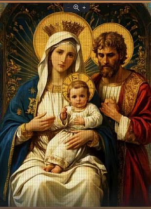 Набір для вишивання за нанесеною на канву схемою "christian holy family" aida 14ct printed, 40*40 см