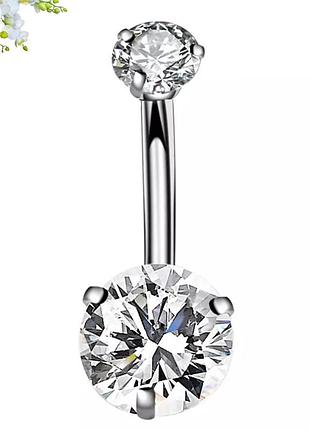 Банан для пирсингу пупка 10х1.6х5/10 cz сталь 316l mr.piercing