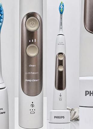 🔥електрична зубна щітка philips sonicare expertclean 7300 hx9601/03 hx960g, 3-ри режими, звукова, відбілювання й полірування, масаж ясен, повсякденна