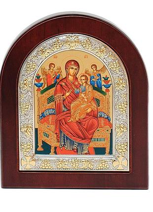 Икона божией матери всецарица небесной 11х13см в серебряной рамке