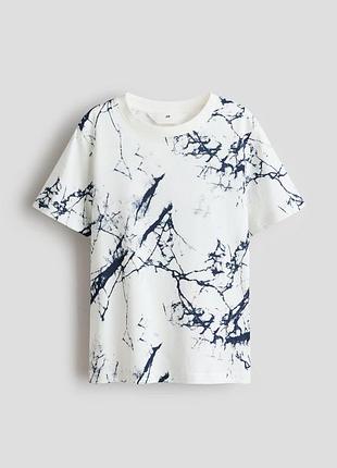 Футболка біла мармур від h&m ріст від 134 до 170 см