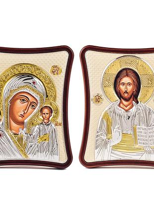 Венчальная пара икон иисуса христа и казанская божья матерь 12х15см иконы на свадьбу ma/e1407-06/2xg