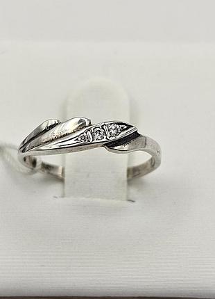 Кольцо серебряное с кубическим цирконием "грезы" 15,5 0,87 г