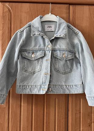 Джинсова куртка zara для дівчаток