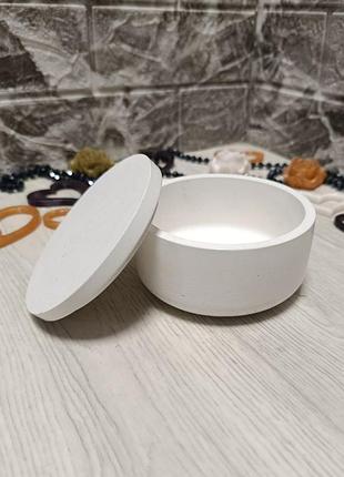 Шкатулка белая большая глянцевая из гипса ручной работы