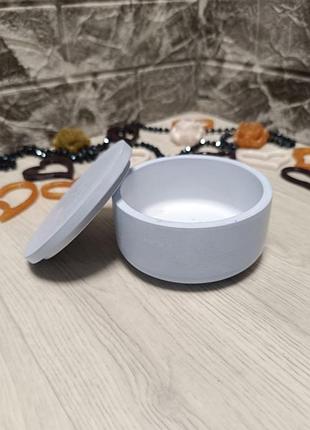 Шкатулка синяя большая глянцевая из гипса ручной работы