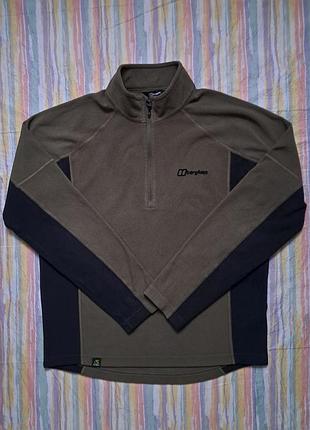 Berghaus мужская хаки флисовая кофта/ зепка