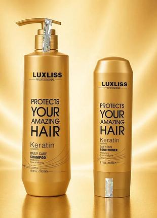 Набор luxliss кератиновый шампунь 500 мл и кондиционер 200 мл