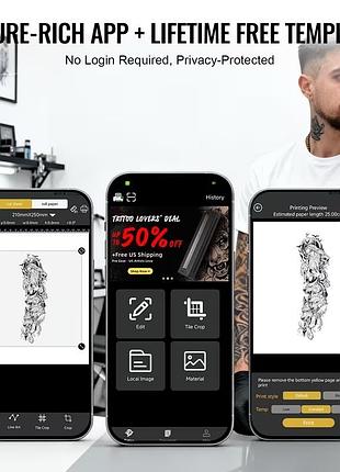 Тату принтер трансферный bluetooth/usb, поддержка android/ios/win/mac 6