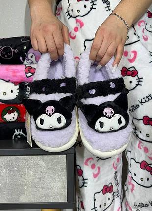 Комнатные тапочки с закрытой пяткой куроми kuromi sanrio hello kitty 36-37 р.