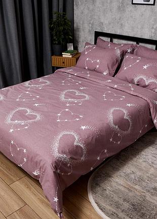 Комплект постельного белья moon&star бязь gold люкс dream hearts евро 200х220 наволочки 2х70х70