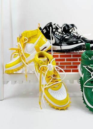 Ексклюзивні кросівки off-white x nike air force 1 mid «varsity maize»