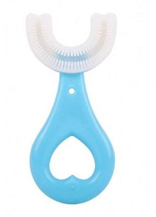 Зубная щетка детская u-образная мягкая toothbrush голубая top shop ua_
