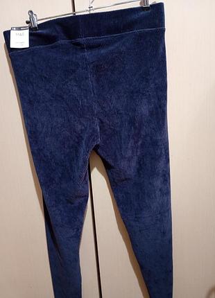 Лосины, джегенсы вельветовые ,новые,синие, размер 16.