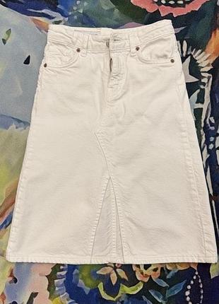 Біла джинсова спідниця zara