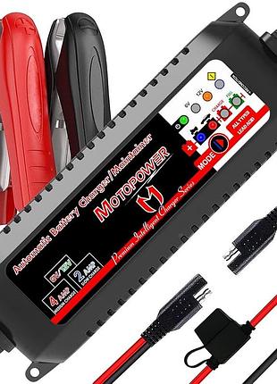 Motopower mp00207 6v / 12v 4amp повністю автоматичний інтелектуальний зарядний пристрій для всіх типів свинцево-кислотних акумуляторів