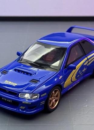 Машинка subaru impreza wrx sti 1:32 | коллекционная модель авто со светом, звуком и инерцией