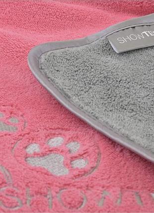 Полотенце show tech coral fleece towel 90x56 см - впитывающее флисовое полотенце рожевий