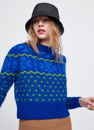 Свитер новогодний нарядный zara