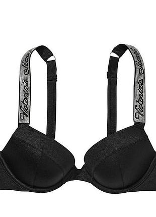 Купальник(верх) з камінчиками/стразами victoria’s secret оригінал чорний 34а