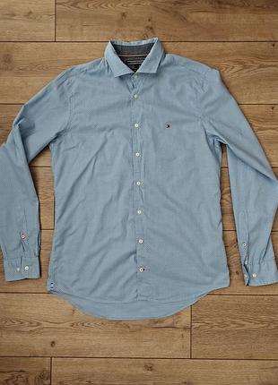 Tommy hilfiger рубашка l 48 оригинал slim fit рубашка