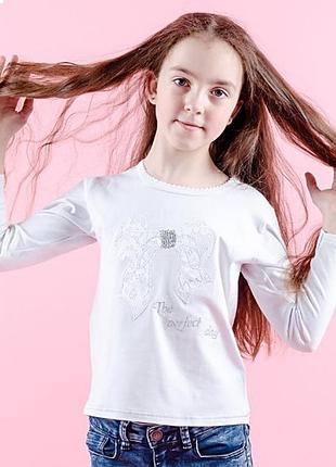 Блуза з вишивкою для дівчинки білий, 116