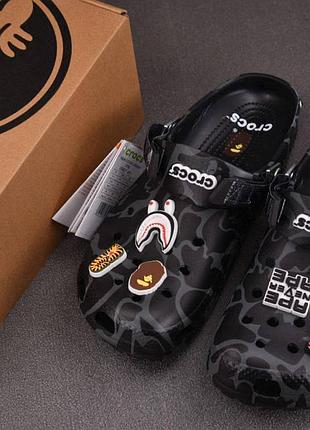 Сабо, капці crocs x bape classic clog abc camo ар. 10002. оригінальний.