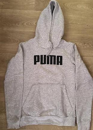 Оригінальне худі puma сірого кольору.