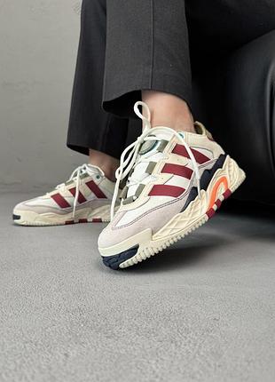 Женские кроссовки adidas niteball beige/bordo/green