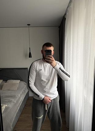 Лонгслів fred perry з лампасами 2
