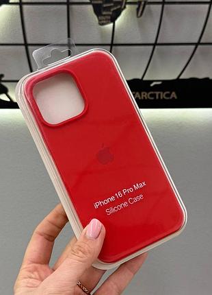 Чохол silicone case з мікрофіброю для iphone 16 pro max,чохол-бамбер для айфон 16 про макс (червоний)