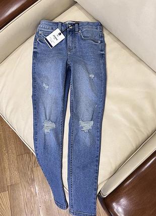 Класні голубі джинси skinny 11 років ріст 146, нові, сток дов 84, крок 61, пояс 29.5