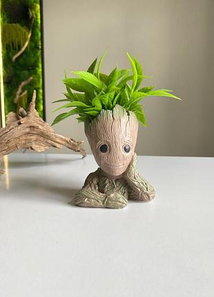 Кашпо с искусственной зеленью, искусственные растения
