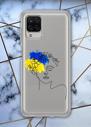 Прозрачный чехол для samsung a12 :: украинка арт (принт 3)