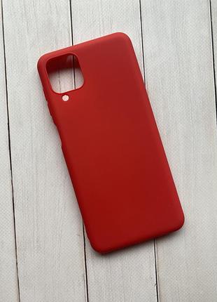 Силиконовый матовый чехол для samsung galaxy a12 красный