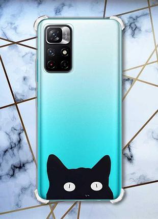 Чехол с утолщёнными углами для xiaomi redmi note 11 4g :: кошечка (принт 119)