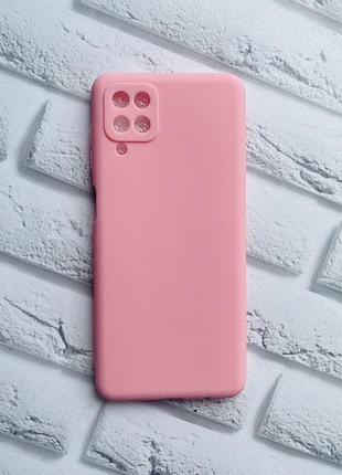 Силиконовый матовый чехол для samsung galaxy a12 розовый