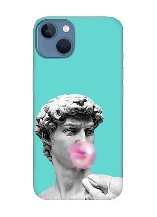 Матовый бирюзовый чехол на apple iphone 13 :: скульптура (принт 352)