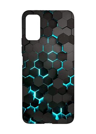 Матовый чехол с красными боками на xiaomi redmi note 11 4g :: соты 3d (принт 357)