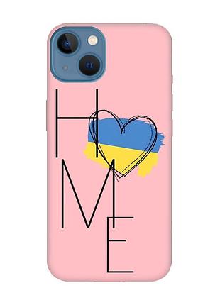 Матовый розовый чехол на apple iphone 13 :: дом украина (принт 353)