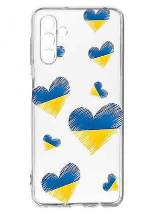 Прозорий чохол на samsung galaxy a54 5g / a546 :: сердечка. україна (принт 258)